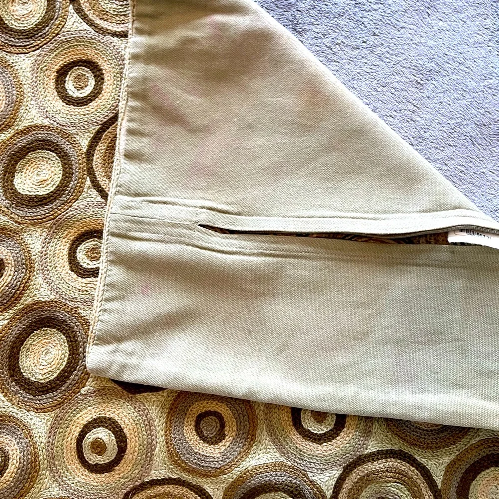 Crate & Barrel Circle Stitch Pillow Covers (2)